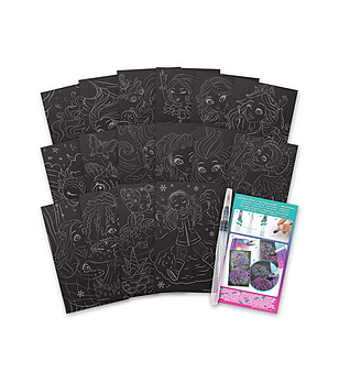 Комплект за рисуване с водни боички и черни страници снимка