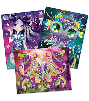 Комплект с блястящ пясък, камъчета и фолио снимка