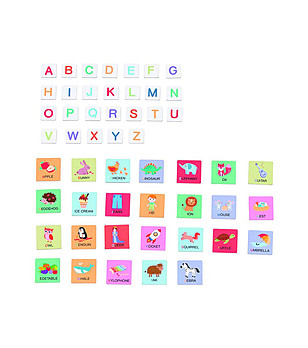 Магнитна книга-куфар Букви срички и думи на английски език снимка