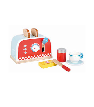 Детски дървен тостер с комплект за закуска снимка