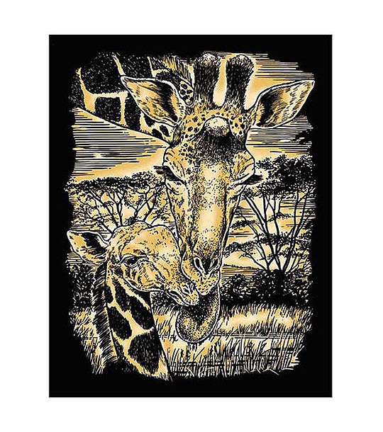 Комплект за гравиране на златна основа Жирафи снимка