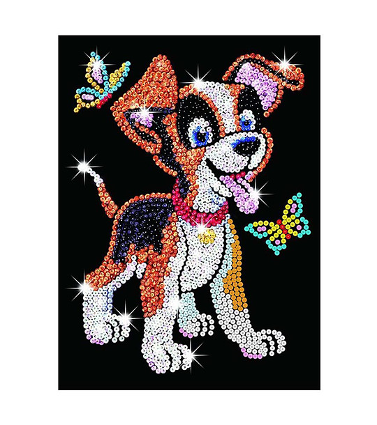 Направи си сам картина с пайети  Кученце 25х34 см снимка