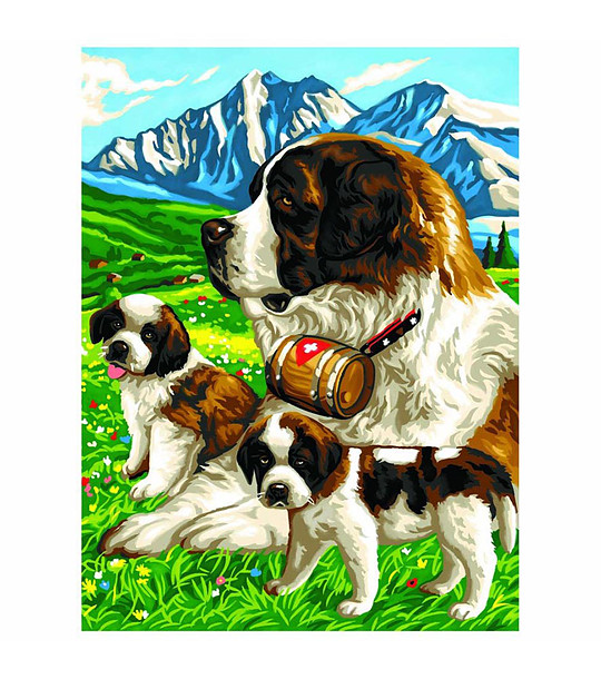 Картина за рисуване по номера Санбернар 23х30 см снимка