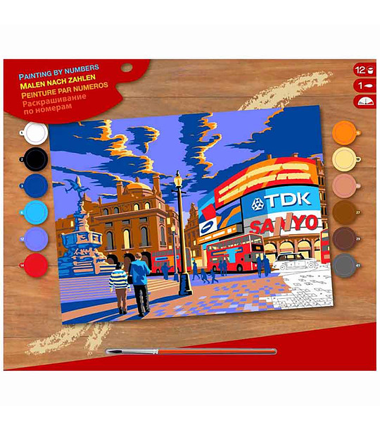 Картина за рисуване по номера Лондон Пикадили 30х40 см снимка