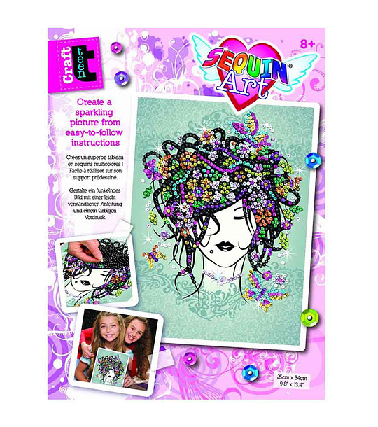 Направи си сам картина с цветни пайети Flower girl 25х34 см снимка