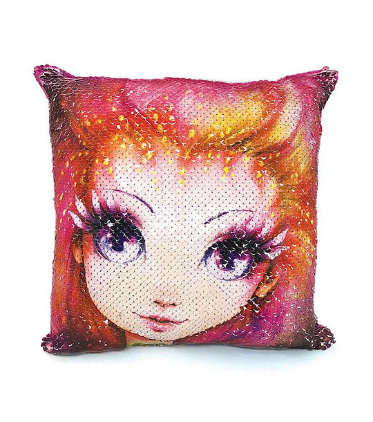 Магическа възглавница с пайети в преобладаващо розово снимка