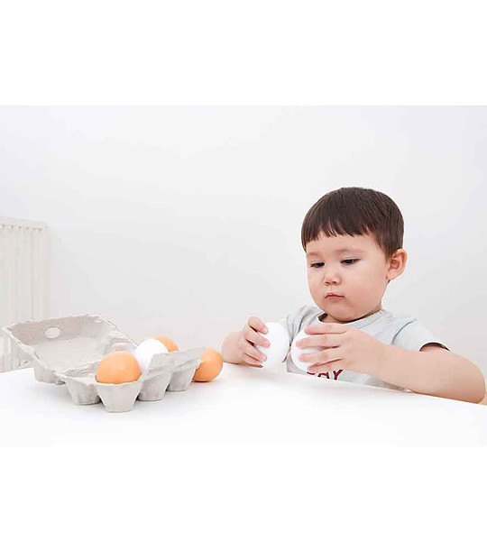 Дървени яйца 6 броя снимка