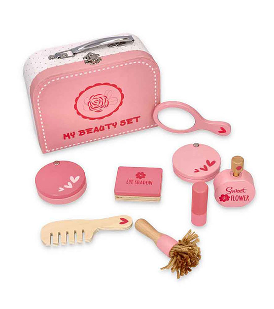 Куфарче с принадлежности за суетни малки дами в розово снимка