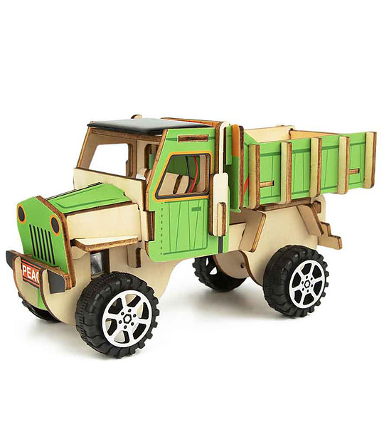 Направи сам 3D дървен камион със соларна батерия снимка