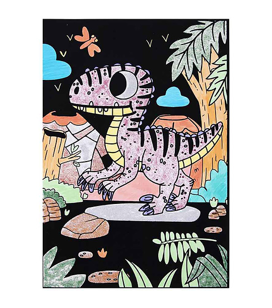 Комплект за оцветяване с кадифе Динозавър снимка