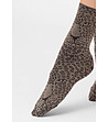 Дамски чорапи с животински принт Wild Cat в кафяви нюанси-1 снимка