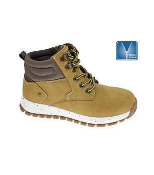 Детски зимни боти в цвят камел снимка