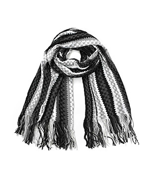Дамски шал в бяло, сиво и черно Radika снимка