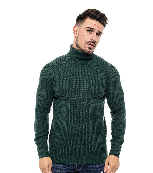 Тъмнозелен мъжки поло пуловер Sami снимка