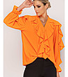 Дамска риза в оранжево с ефектни ръкави Forlana-2 снимка