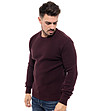Мъжки пуловер в цвят бордо с високо съдържание на памук Momo-2 снимка