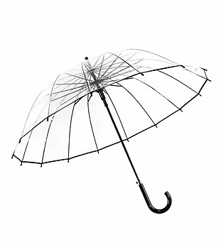 Прозрачен unisex чадър с автоматично отваряне снимка