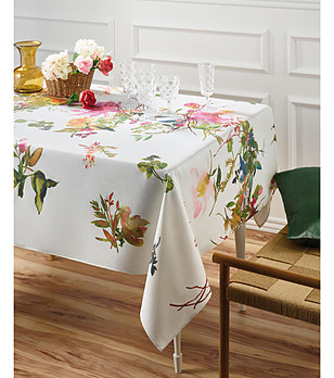 Памучна тефлонова покривка за маса с флорален принт Savannah 100х150 см снимка