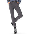 Сив дамски панталон с колан Lisha-4 снимка