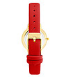 Червен дамски часовник със златист корпус-1 снимка