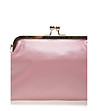 Розова дамска клъч чанта от естествена кожа Oliana-3 снимка