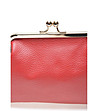 Червена дамска клъч чанта от естествена кожа Oliana-3 снимка