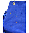 Дамска кожена чанта в синьо с декорация от капси Sini-3 снимка