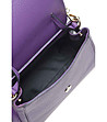 Дамска лилава дамска кожена чанта Carlie-4 снимка