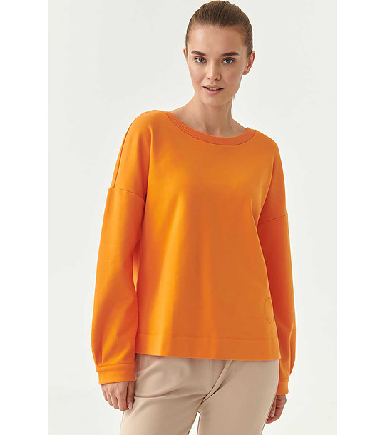 Дамска оранжева памучна блуза Kuritka снимка