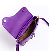 Лилава дамска чанта от естествена кожа Erika-4 снимка