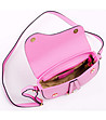 Розова дамска чанта от естествена кожа Erika-4 снимка