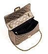Златиста дамска чанта от естествена кожа Iva-4 снимка