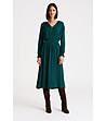 Зелена рокля с дълги ръкави-1 снимка