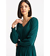 Зелена рокля с дълги ръкави-4 снимка