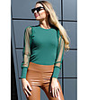 Зелена памучна дамска блуза Anisela-2 снимка