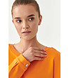 Дамска оранжева памучна блуза Kuritka-2 снимка