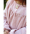 Детска памучна рокля в цвят пудра Inna-3 снимка