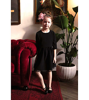 Детска черна рокля Mary снимка