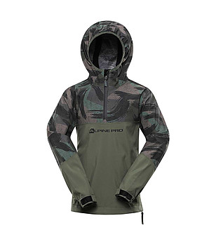 Детско softshell яке в цвят маслина Gibbo с DWR и PTX снимка