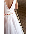 Бял дълга рокля с тюл Julie-3 снимка
