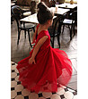 Детска червена рокля с тюл Tina-1 снимка