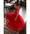 Детска червена рокля с тюл Tina-4 снимка