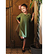 Зелена детска рокля с яка Sarita-0 снимка