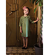 Зелена детска рокля с яка Sarita-1 снимка
