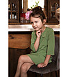 Зелена детска рокля с яка Sarita-3 снимка