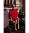 Червена детска рокля с яка Sarita-0 снимка