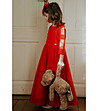 Дълга официална детска червена рокля с тюл Salvena-2 снимка