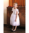 Бяла детска рокля с тюл Lily-1 снимка