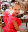 Червена детска рокля с тюл Karimа-1 снимка