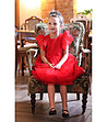 Червена детска рокля с тюл Karimа-2 снимка